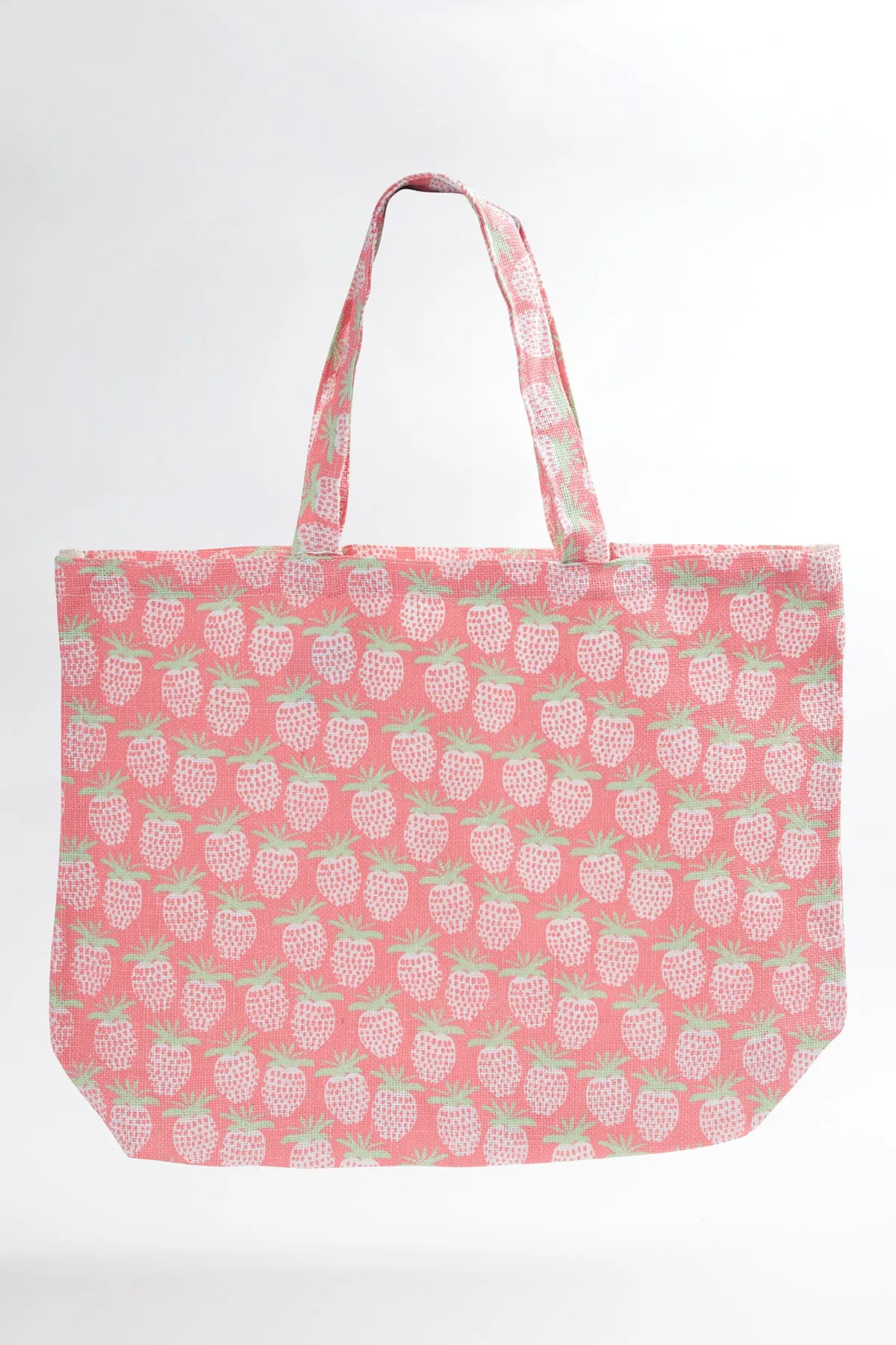 STRAWBERRY BLU JUTE TOTE