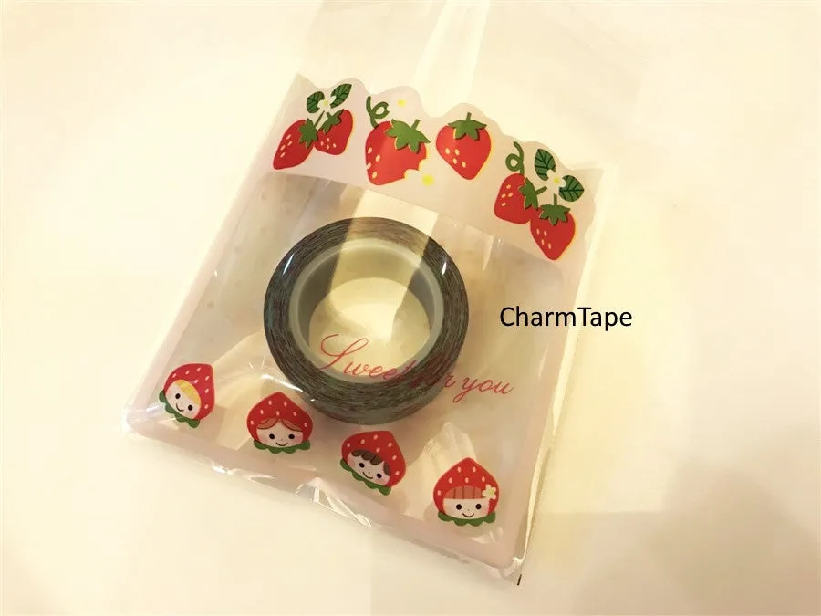 Strawberry Girls Gift Bags Cello Bags Self-adhesive Cookie bags Set of 20 bags CB3