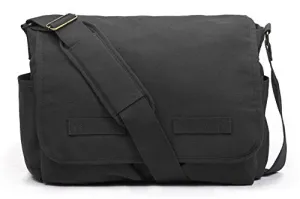 Sweetbriar Classic Messenger Bag - Vintage Canvas Shoulder, Black, Size Large