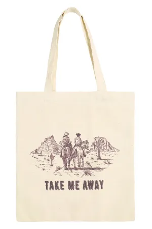 TAKE ME AWAY MINIMALIST PRINT TOTE BAG