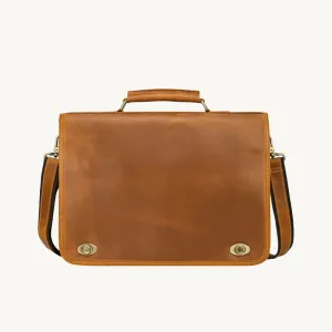﻿Tan Classicist Leather Briefcase
