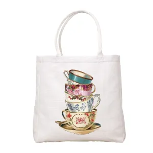 Tea Cup Tower Tote Bag
