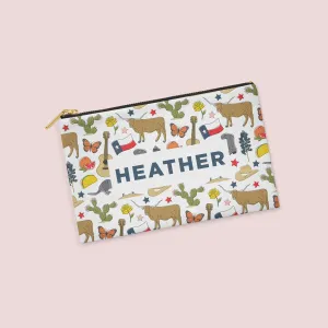 Texas Icons Personalized Zipper Pouch
