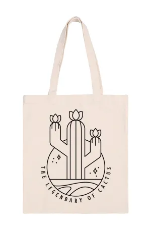 THE LEGENDARY OF CACTUS PRINT MINIMALIST FASHION TOTE BAG