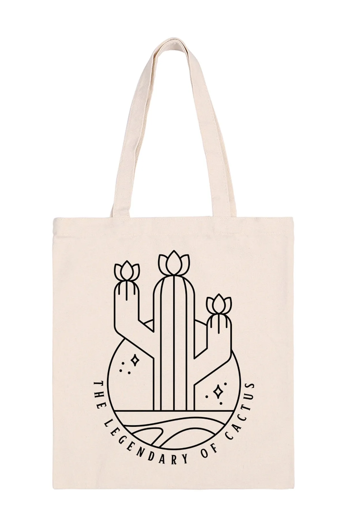 THE LEGENDARY OF CACTUS PRINT MINIMALIST FASHION TOTE BAG