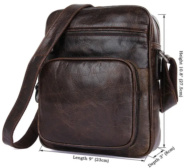 Top Grain Leather Messenger Bags Vintage Leather Bags For Men Crossbody Single Shoulder Bag