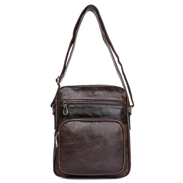 Top Grain Leather Messenger Bags Vintage Leather Bags For Men Crossbody Single Shoulder Bag