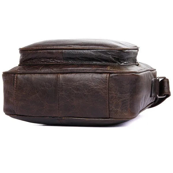 Top Grain Leather Messenger Bags Vintage Leather Bags For Men Crossbody Single Shoulder Bag