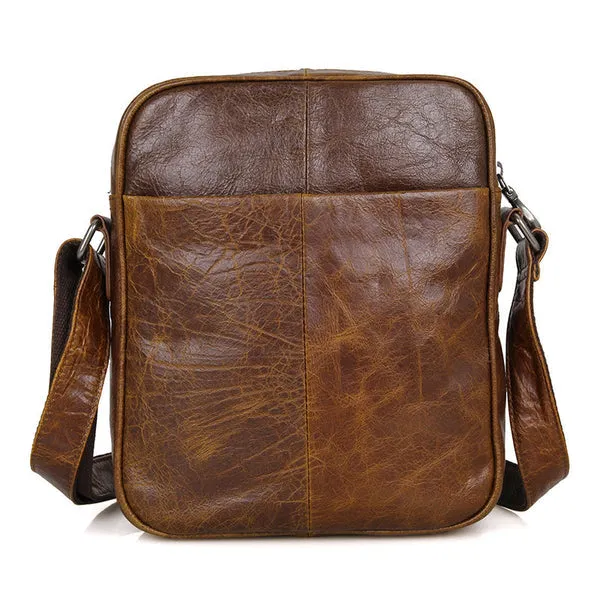 Top Grain Leather Messenger Bags Vintage Leather Bags For Men Crossbody Single Shoulder Bag