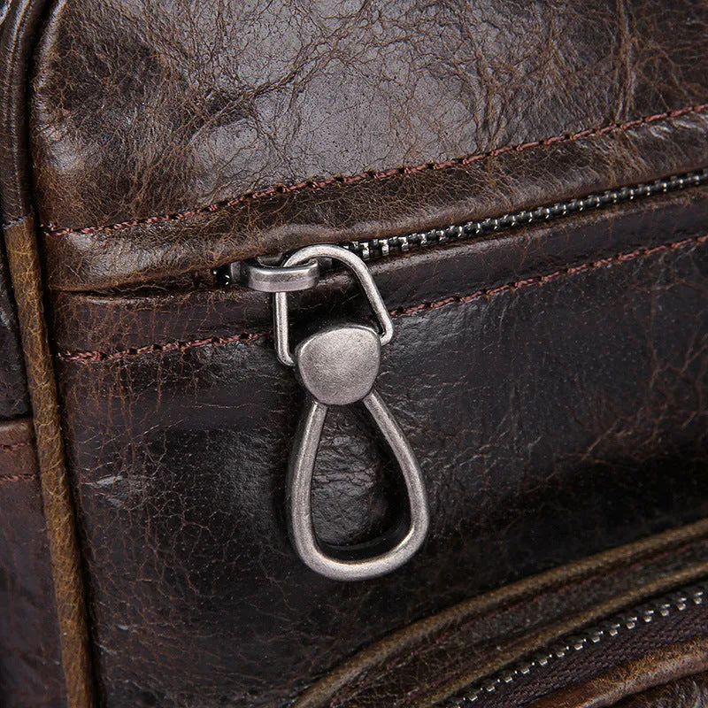 Top Grain Leather Messenger Bags Vintage Leather Bags For Men Crossbody Single Shoulder Bag