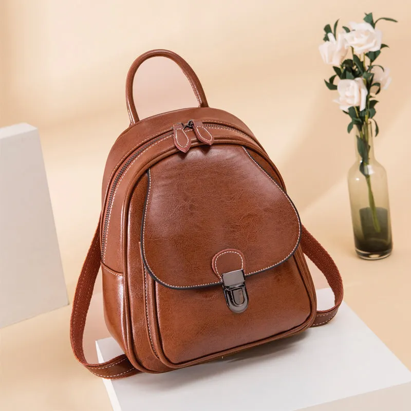 Top Grain Leather Women Backpack Leather City Backpack Travel Rucksack Womens Stylish School College Backpack Gift For Her