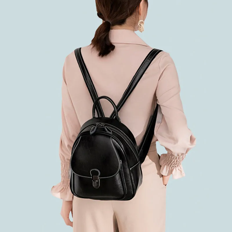 Top Grain Leather Women Backpack Leather City Backpack Travel Rucksack Womens Stylish School College Backpack Gift For Her