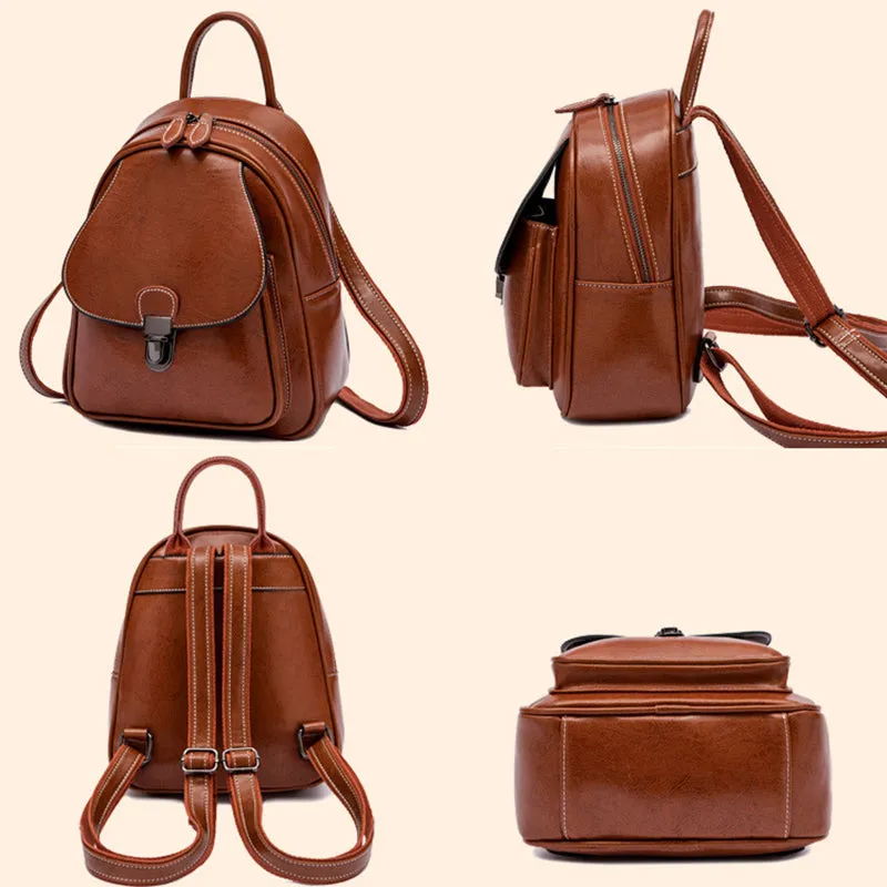 Top Grain Leather Women Backpack Leather City Backpack Travel Rucksack Womens Stylish School College Backpack Gift For Her