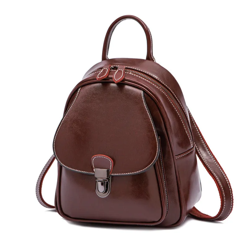 Top Grain Leather Women Backpack Leather City Backpack Travel Rucksack Womens Stylish School College Backpack Gift For Her