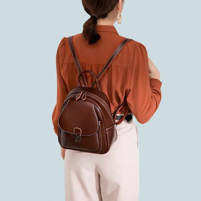 Top Grain Leather Women Backpack Leather City Backpack Travel Rucksack Womens Stylish School College Backpack Gift For Her