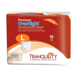 Tranquility Premium OverNight Pull-On Diapers Size Large Case/64 (4 bags of 16)