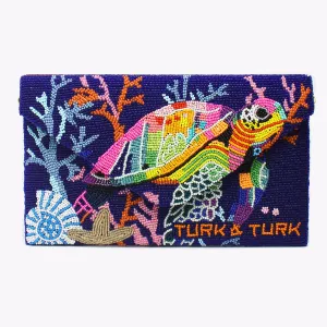 TT-SEA TURTLE Hand Beaded Clutch