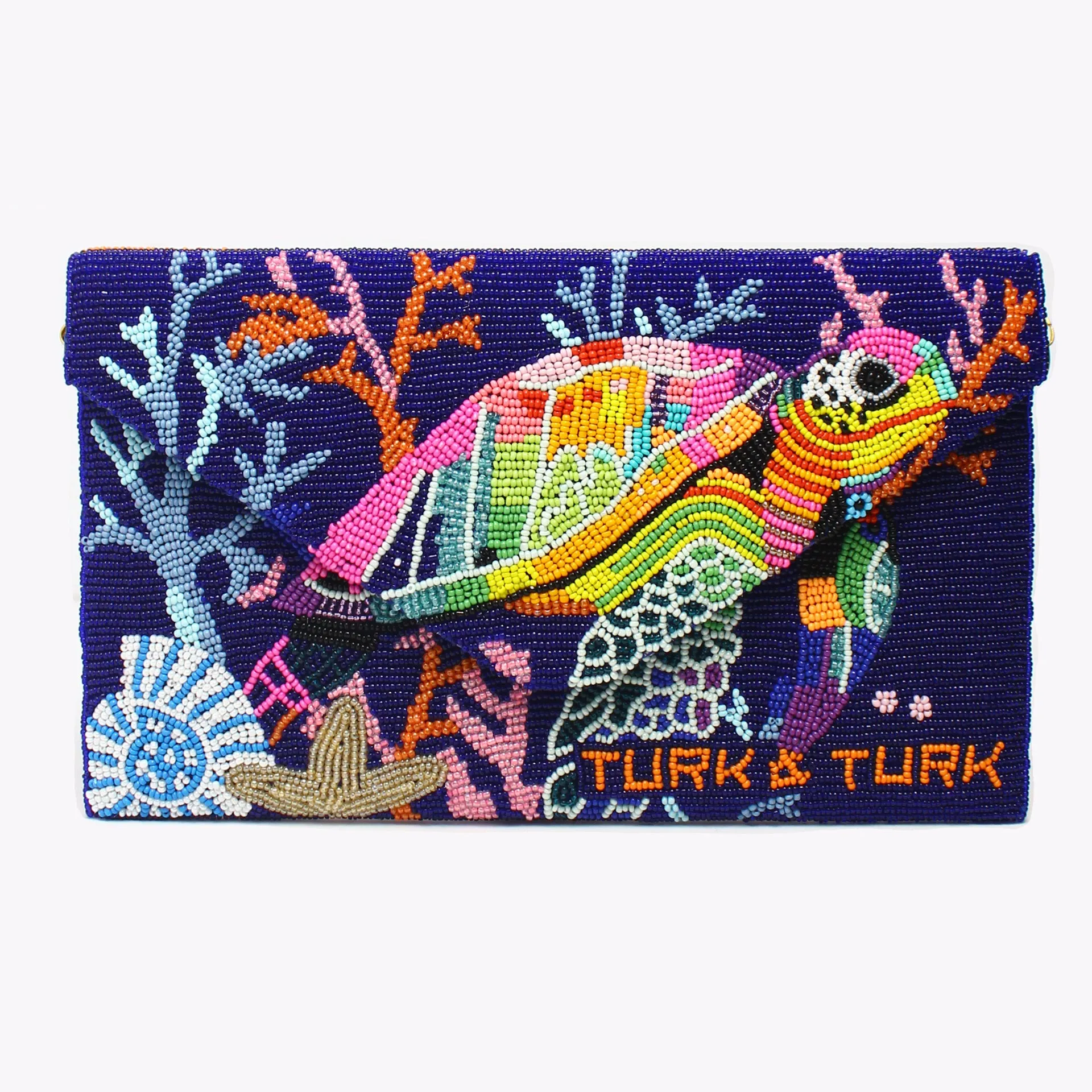 TT-SEA TURTLE Hand Beaded Clutch