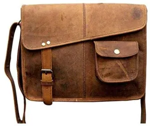 TUZECH Designer Buffalo Hunter Leather bag Laptop Messenger Bag Office Briefcase College Bag - Fits Laptop Upto 13.3 Inches