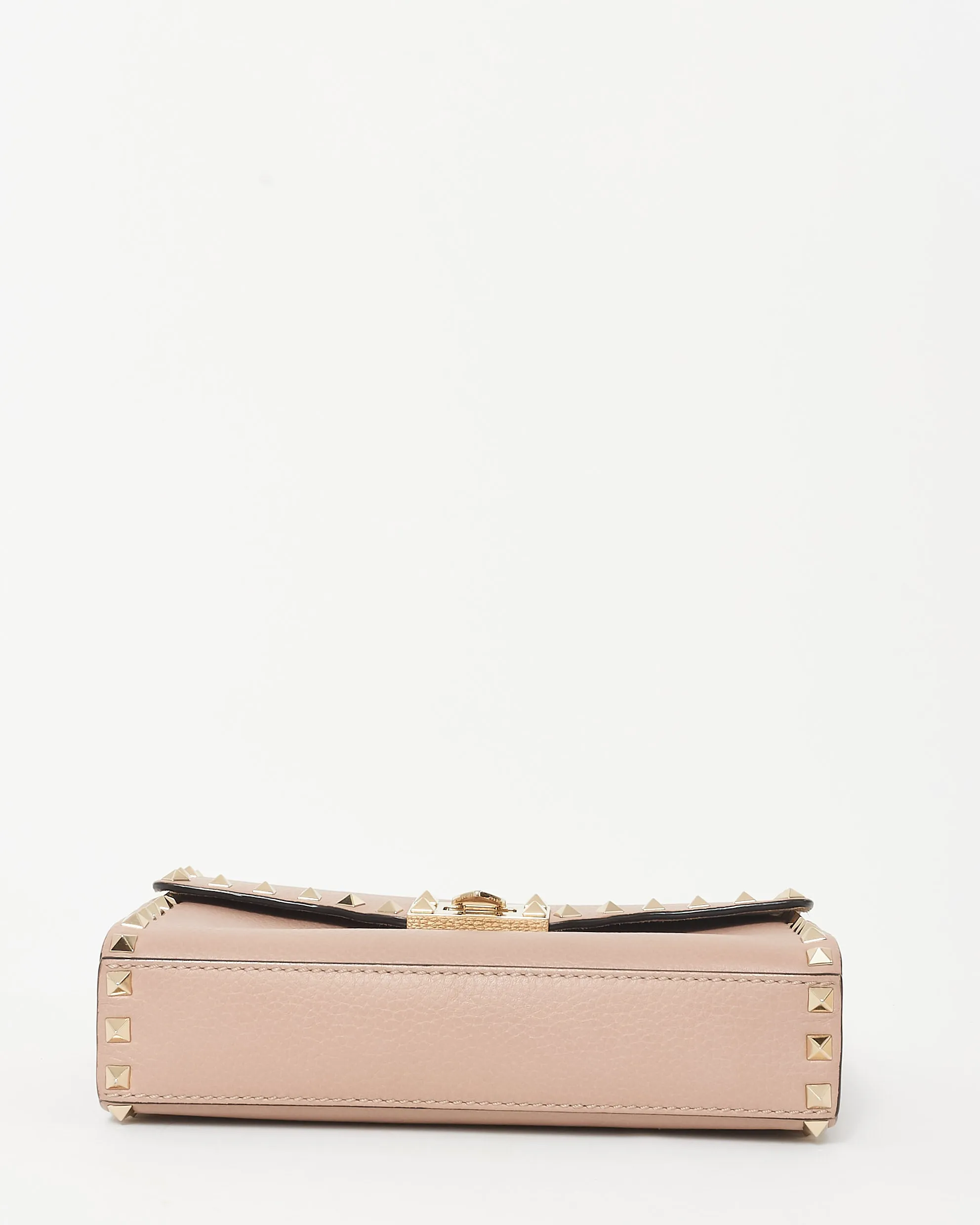 Valentino Blush Leather Flap Lock Rockstud Crossbody Bag