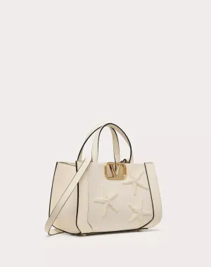 Valentino Garavani Escape Small Raffia Handbag With Embroidery