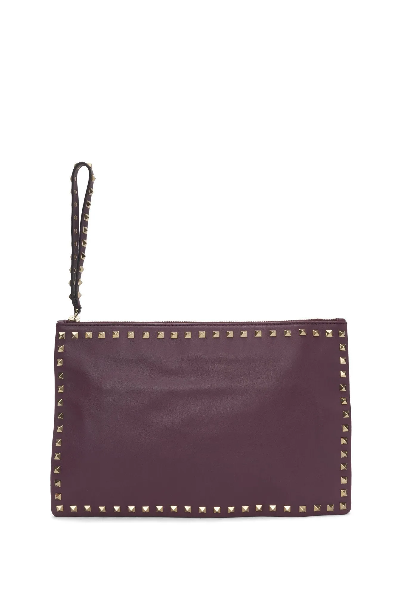 Valentino Purple Large Rockstud Wristlet Clutch