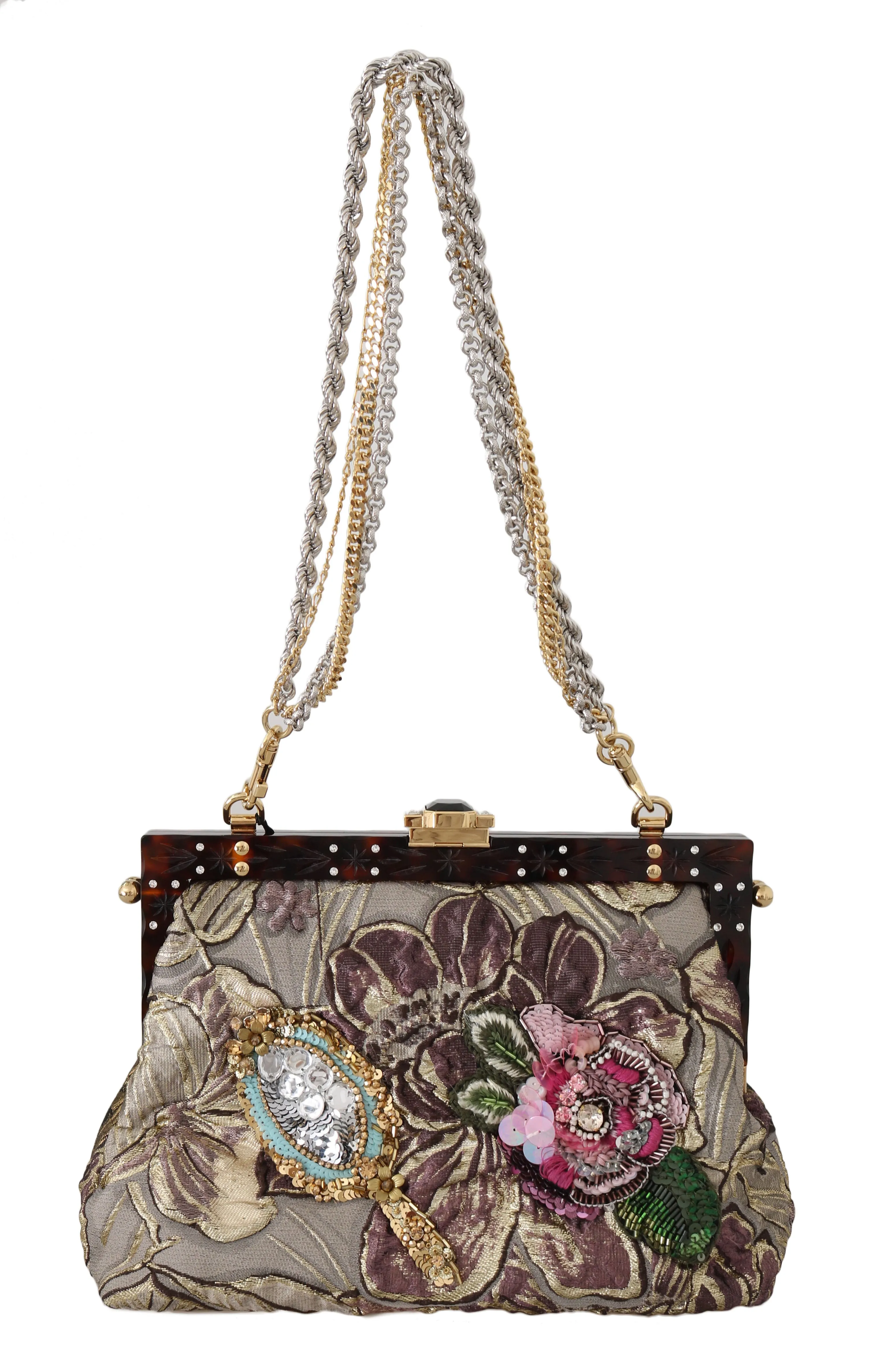 VANDA Brocade Fairy Tale Floral Crystal Purse