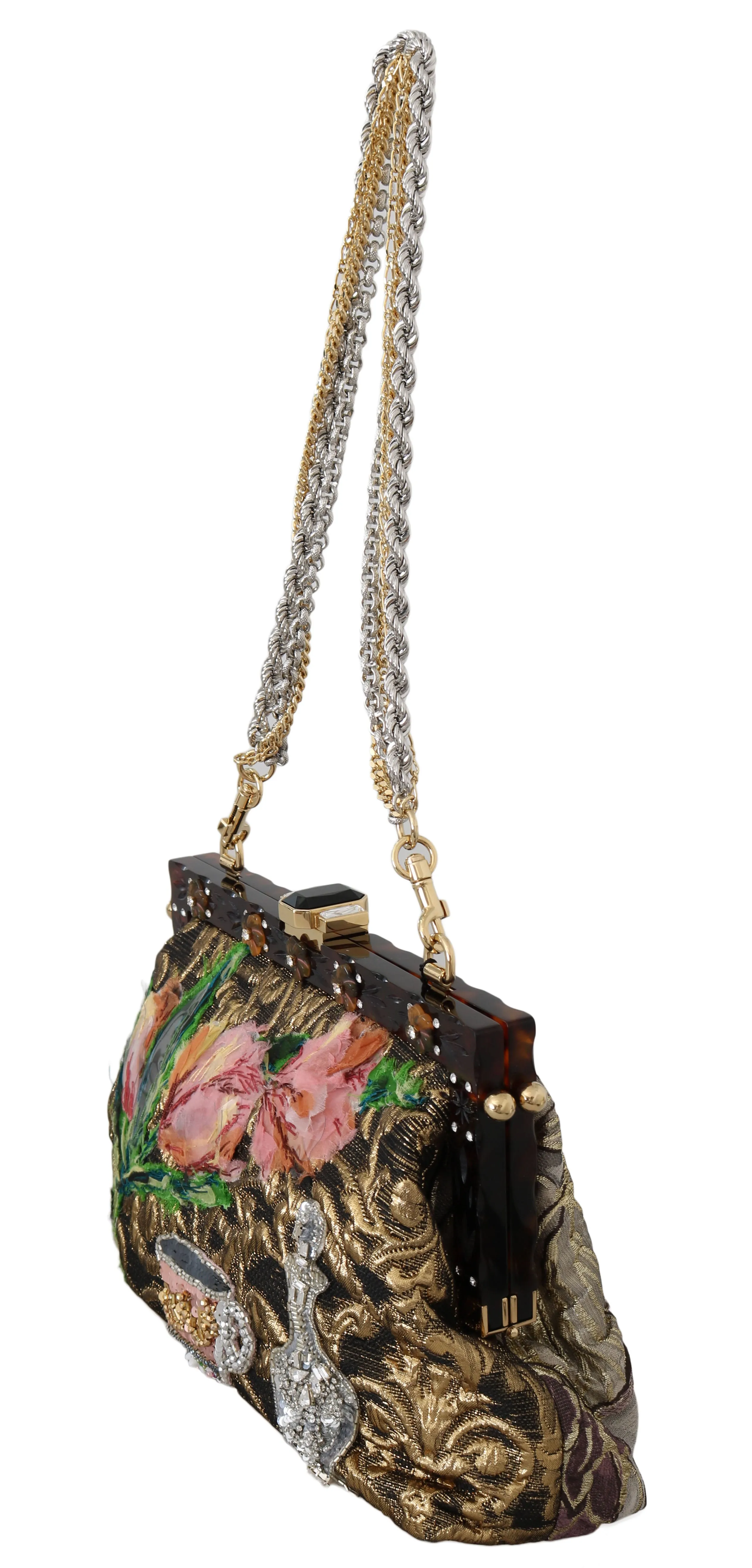 VANDA Brocade Fairy Tale Floral Crystal Purse