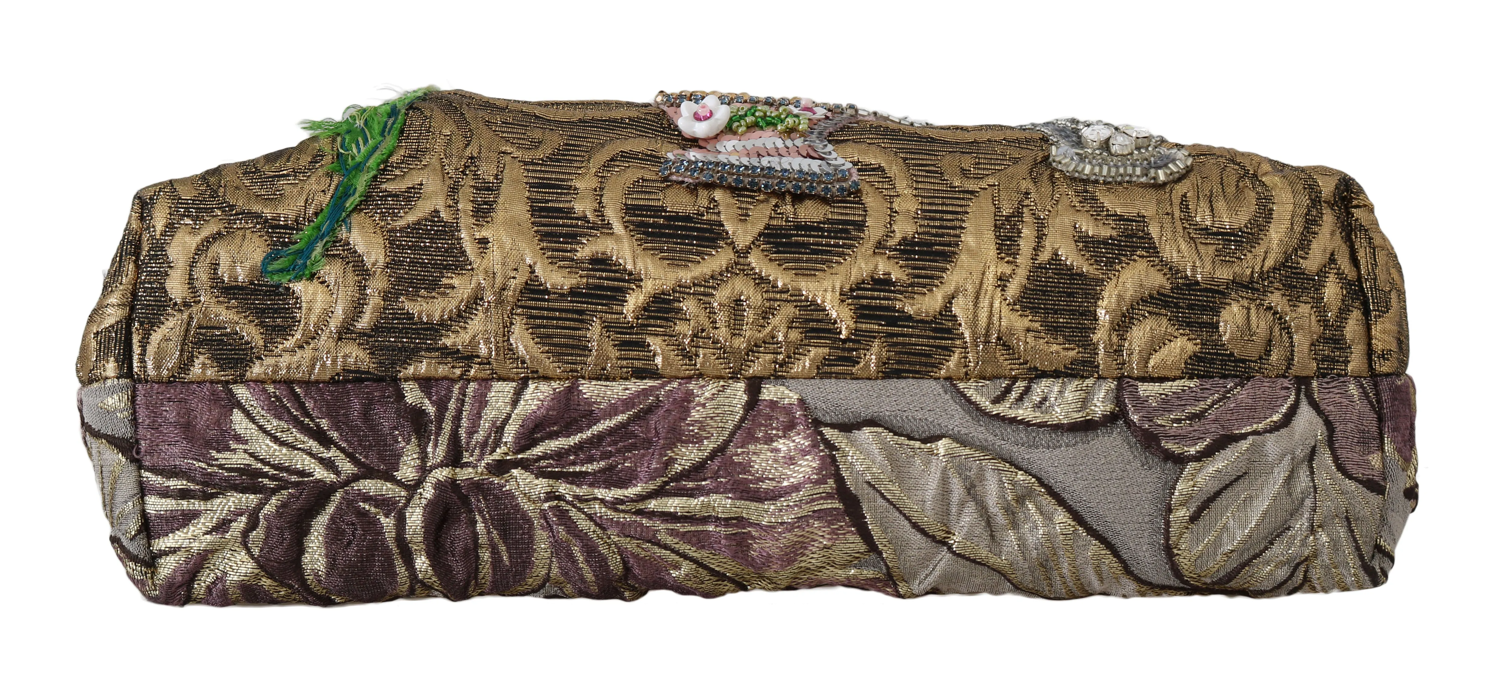VANDA Brocade Fairy Tale Floral Crystal Purse