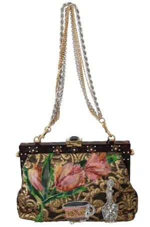 VANDA Brocade Fairy Tale Floral Crystal Purse