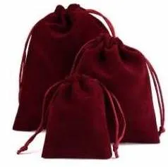Velvet Drawstring Pouches - Small