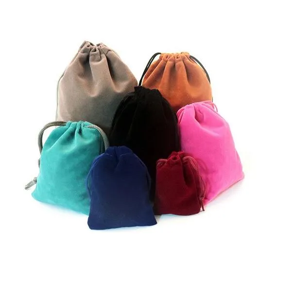 Velvet Drawstring Pouches - Small