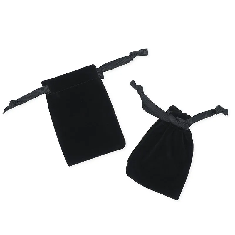 VELVET MINI BAGS BLACK 2PCS