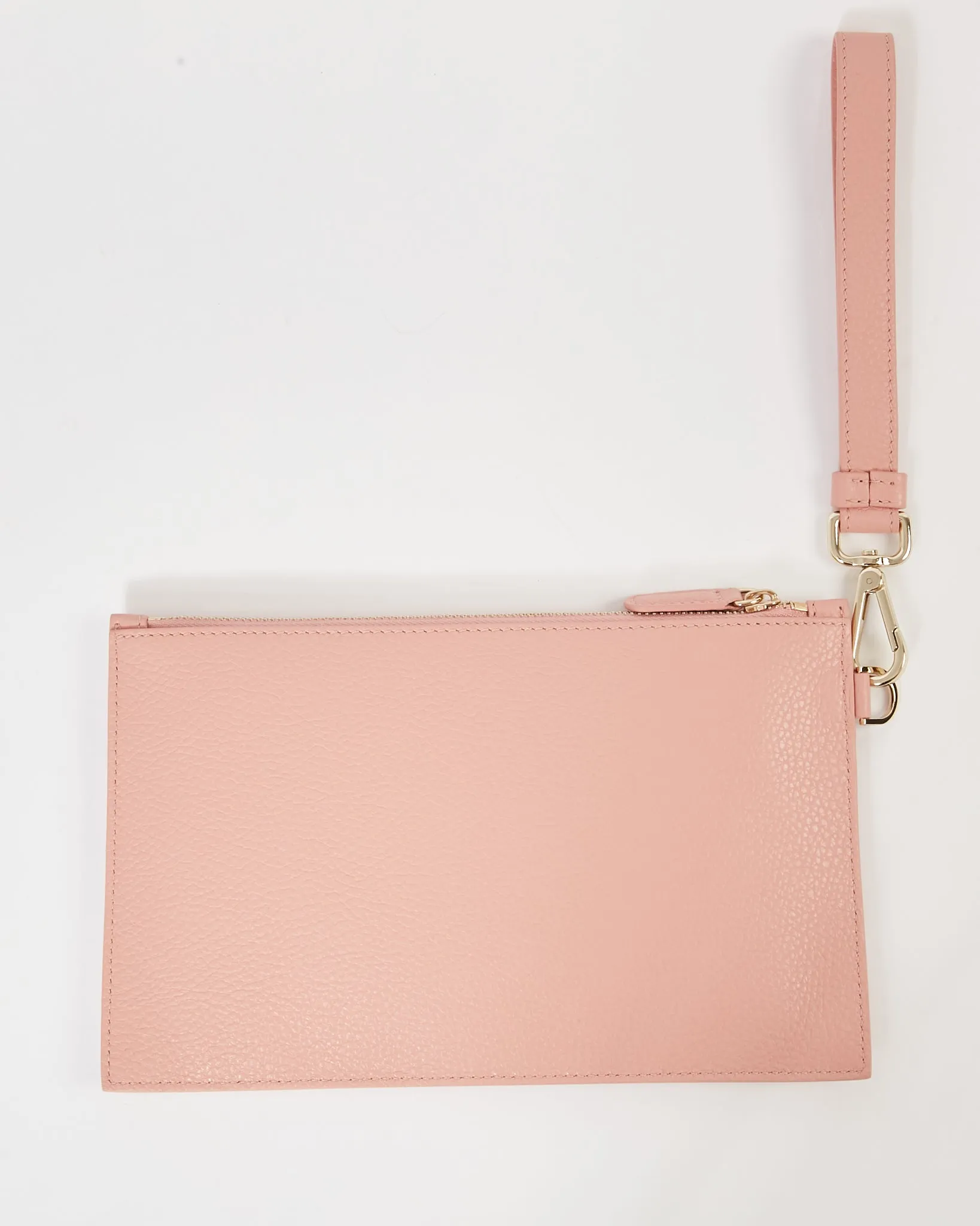 Versace Pink Leather Medusa Head Wristlet Clutch