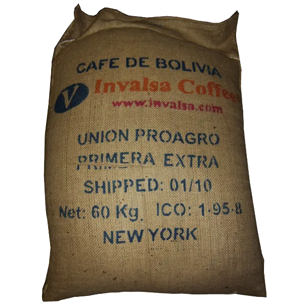 Very large, used, strong burlap coffee bag with free coffee sample