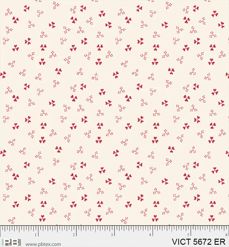 Victoria VICT05672ERXXXXXX Cream and Red Ditzy Hearts
