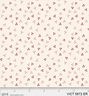 Victoria VICT05672ERXXXXXX Cream and Red Ditzy Hearts