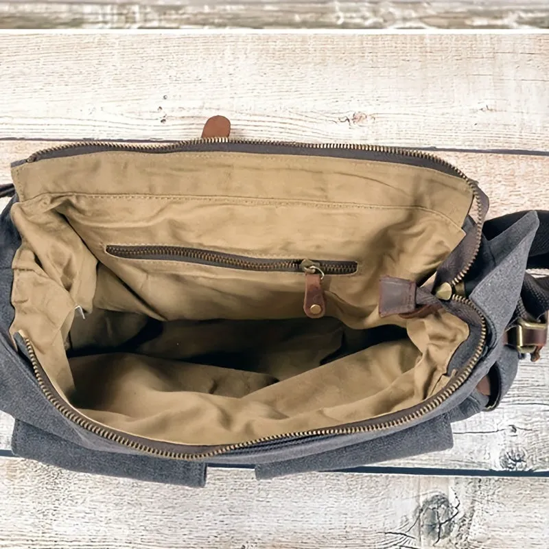 Vintage Canvas Messenger Bag Large Capacity Shoulder Bag