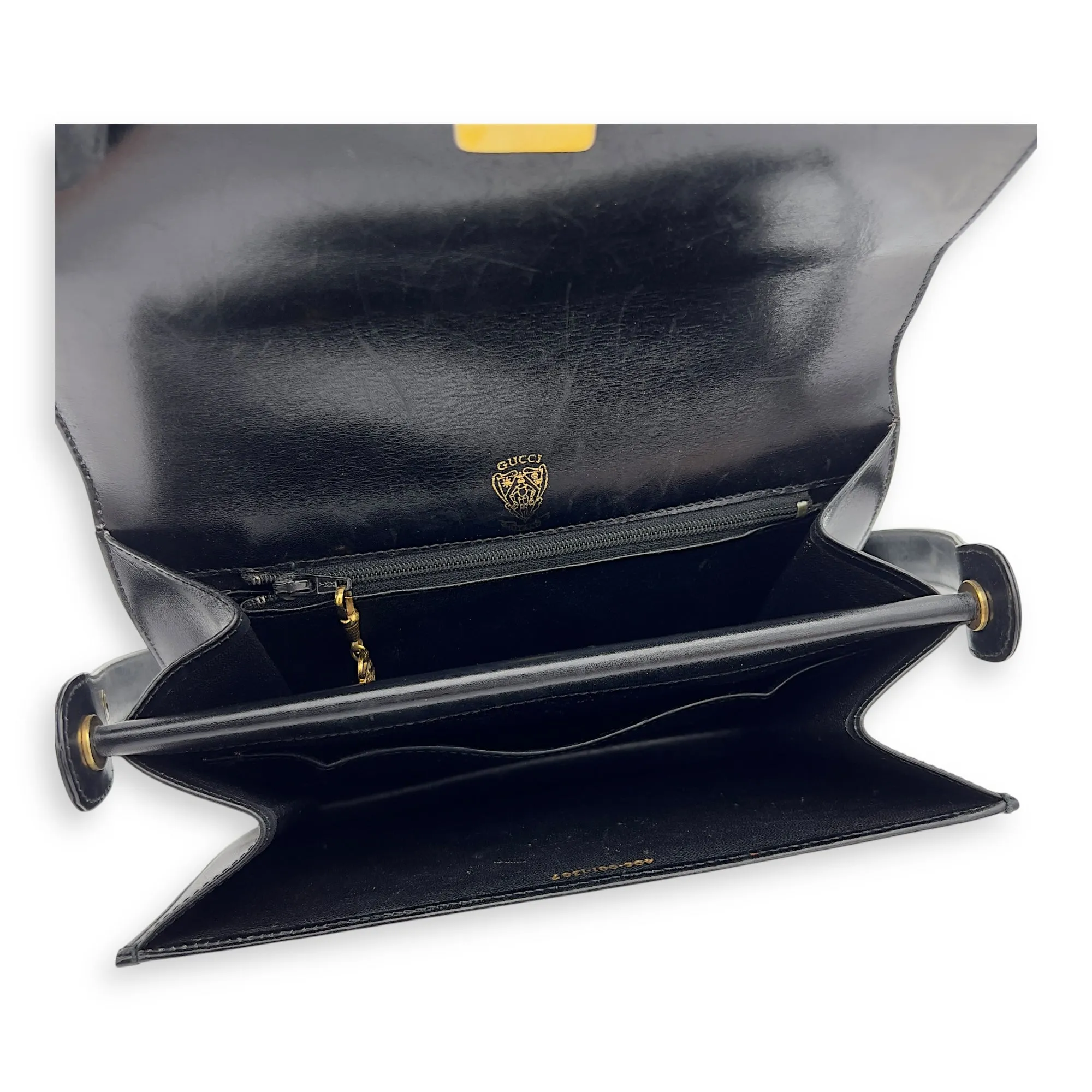 Vintage Card Holder Black in Calfskin, Gold hardware