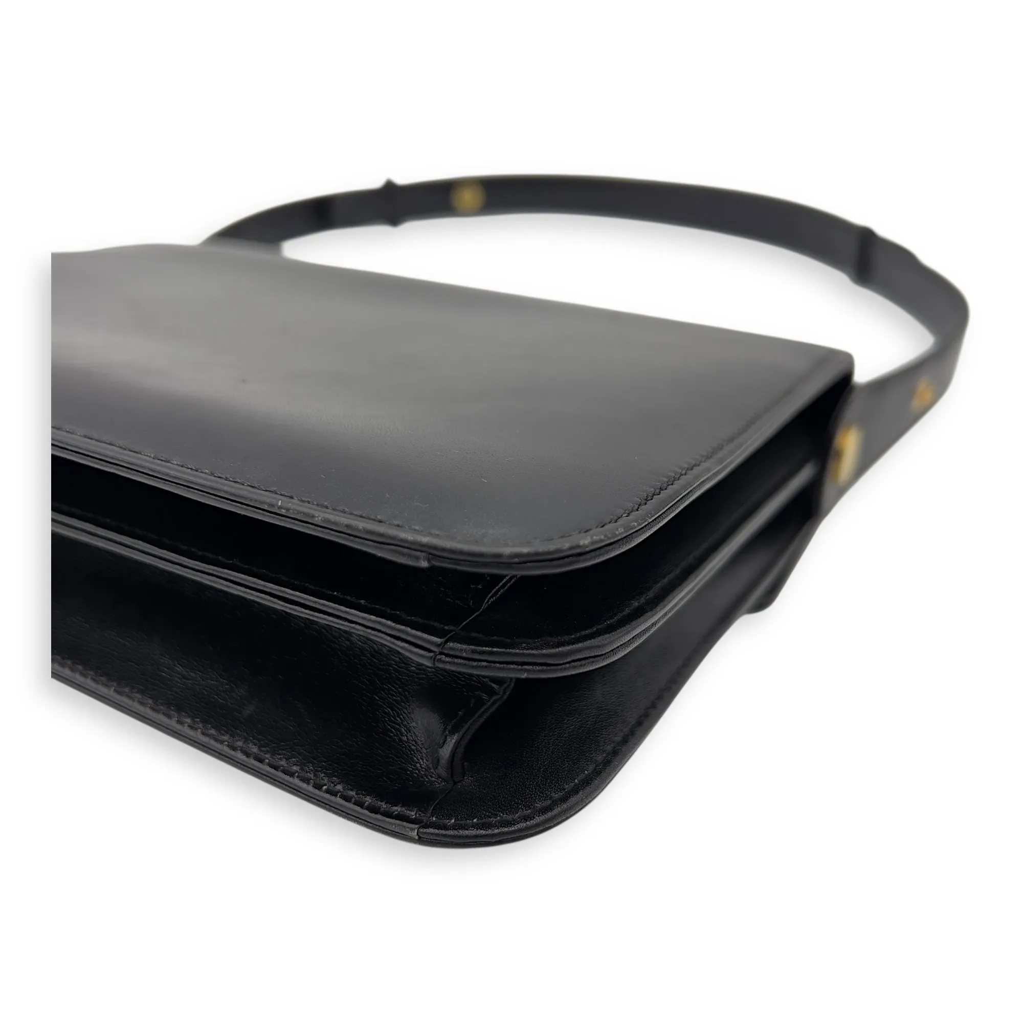 Vintage Card Holder Black in Calfskin, Gold hardware