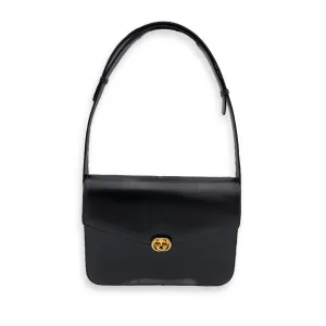 Vintage Card Holder Black in Calfskin, Gold hardware