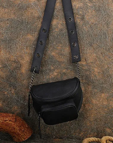 Vintage Coffee Leather Womens Saddle Shoulder Bag Saddle Crossbody Purse for Women