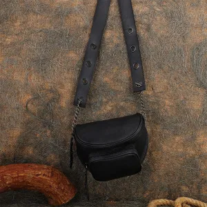 Vintage Coffee Leather Womens Saddle Shoulder Bag Saddle Crossbody Purse for Women