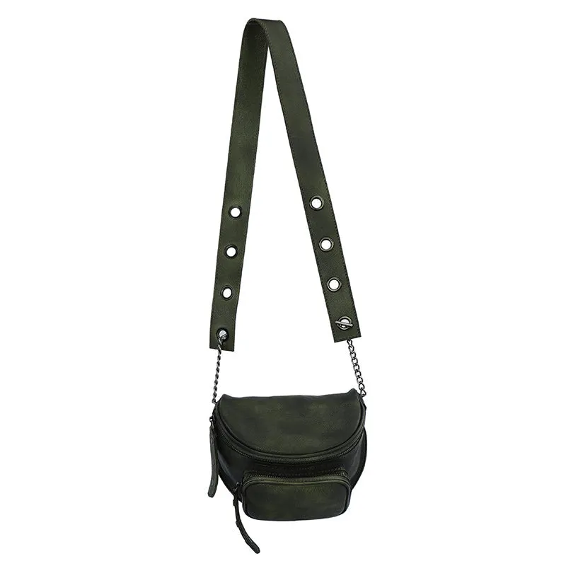 Vintage Coffee Leather Womens Saddle Shoulder Bag Saddle Crossbody Purse for Women
