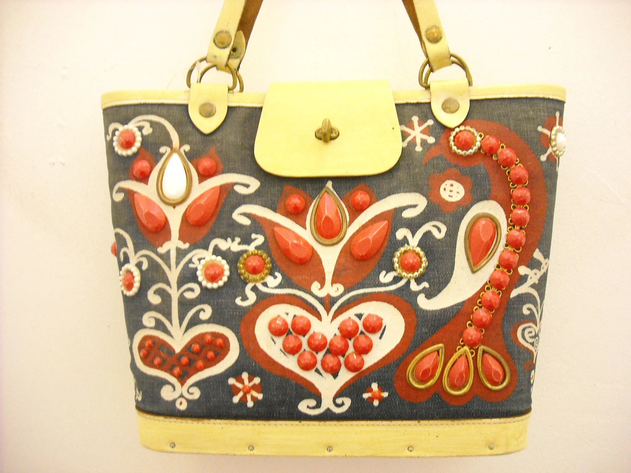 Vintage Enid Collins red, white & blue bag