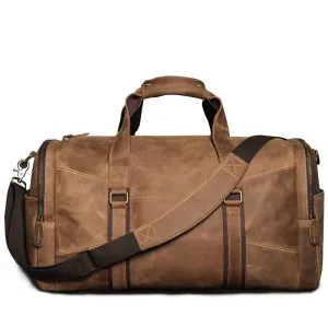 Vintage Genuine Leather Travel Bag Crazy Horse Weekend Luggage