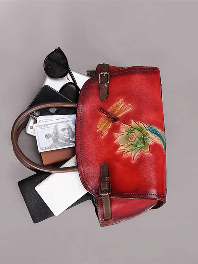 Vintage Handmade Embossed Durable Handbag
