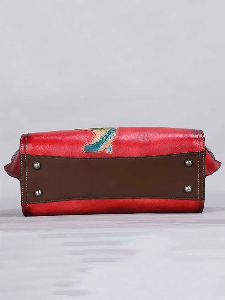 Vintage Handmade Embossed Durable Handbag
