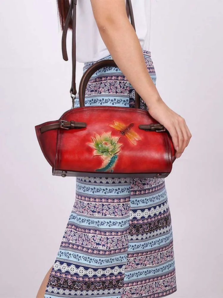 Vintage Handmade Embossed Durable Handbag