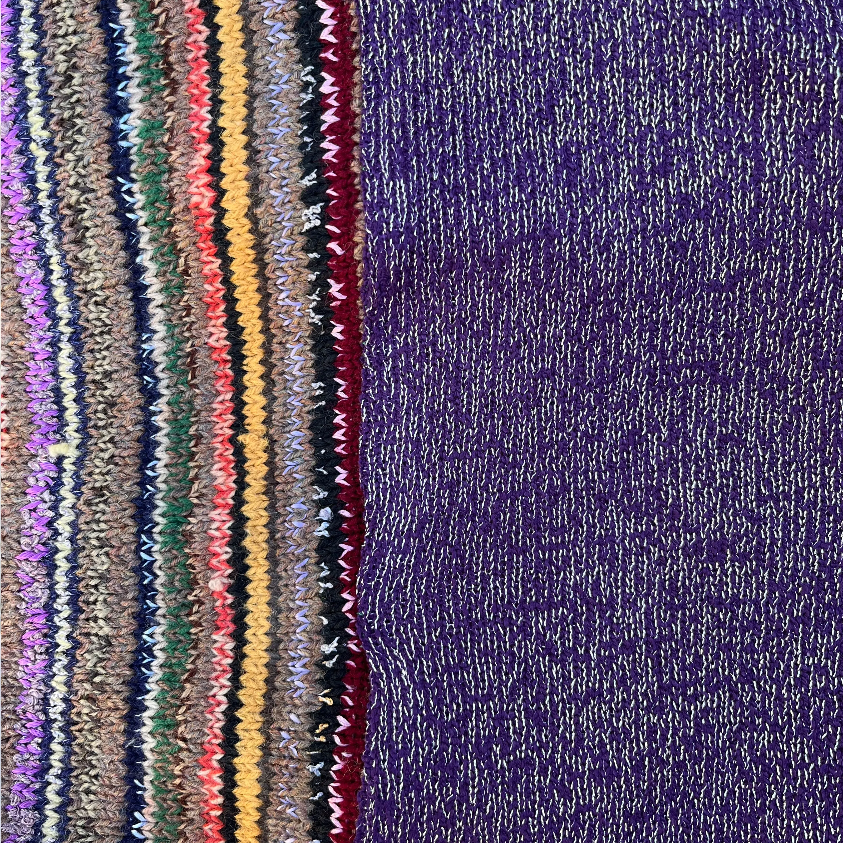 Vintage IKEA bags - a medley of lush purples with woolly striped lining